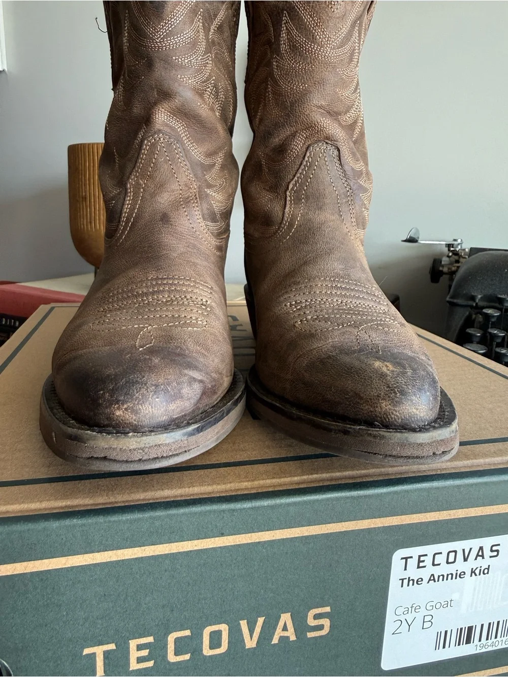 GIRLS Tecovas Brown Leather Western Boots
